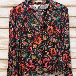 Croft & Barrow Multicolor Paisley Blouse